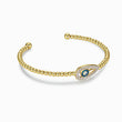 Load image into Gallery viewer, Almond Shaped Evil Eye Beaded Bangle
