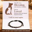 Load image into Gallery viewer, Until We Meet Again Pet Memorial Morse Code Bracelet on a white personalized message card
