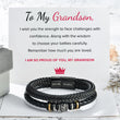 Load image into Gallery viewer, To My Grandson, So Proud of You Double Row Bracelet on top of SVANA design message card
