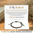 Load image into Gallery viewer, To My Husband, I Love You Morse Code Bracelet with white sweet message card for your husband
