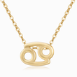 Load image into Gallery viewer, Cancer Zodiac Sign Pendant gold plated Necklace on a white background
