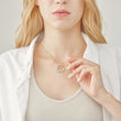 Load image into Gallery viewer, A model wearing Calligraphic Heart Evil Eye Necklace
