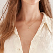 Load image into Gallery viewer, Dainty Moon Gold Necklace worn by a female model
