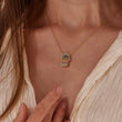 Load image into Gallery viewer, A model wearing Multicolored Stone Hamsa Hand Necklace
