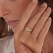 Load image into Gallery viewer, Sun And Moon Ring Set worn by a female model on her middle finger
