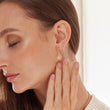 Load image into Gallery viewer, Sun Gold Earrings worn by a female model
