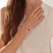 Load image into Gallery viewer, Turquoise Round Tree of Life Red String Bracelet worn by on the right wrist by a female model
