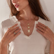 Load image into Gallery viewer, A model wearing Compass Gold Coin Necklace
