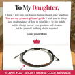Load image into Gallery viewer, To My Daughter, You Are My Greatest Gift Morse Code Bracelet on a personalized message card
