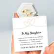 Load image into Gallery viewer, Personalized name gold ring on a  gift box together with meaningful message to daughter
