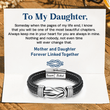 Load image into Gallery viewer, Mother and Daughter Forever Linked Together&quot; Braided Leather Bracelet with a heartwarming message card
