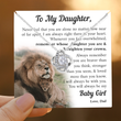 Load image into Gallery viewer, To My Daughter, You Will Always Be My Baby Girl Necklace on a personalized paper message card
