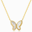 Load image into Gallery viewer, Pearl Butterfly Necklace Gold Chain
