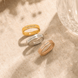 Load image into Gallery viewer, 3 Pieces Personalized Mantra Ring placed on a woven clothe 
