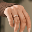 Load image into Gallery viewer, Personalized Mantra Rose Gold Ring worn by a model
