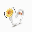 Load image into Gallery viewer, To My Daughter Sunflower Silver Fidget Ring
