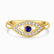 Load image into Gallery viewer, Blue Evil Eye adjustable ring

