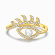 Load image into Gallery viewer, White Stone Lashed Evil Eye Ring
