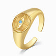 Load image into Gallery viewer, Turquoise Evil Eye Gold Ring
