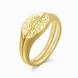 Load image into Gallery viewer, Sun And Moon gold plated Ring Set
