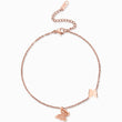 Load image into Gallery viewer, Butterfly Rose Gold Ankle Bracelet in a white background
