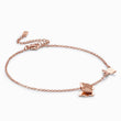 Load image into Gallery viewer, Butterfly Rose Gold Ankle Bracelet in a white bracelet
