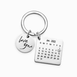 Load image into Gallery viewer, Personalized calendar keychain on a white background
