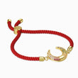 Load image into Gallery viewer, Crescent Moon Red String Bracelet on a white background
