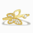 Load image into Gallery viewer, Diamond Studded Butterfly Adjustable Ring in a white background
