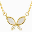 Load image into Gallery viewer, Butterfly Necklace Gold plated Chain Lock in a white background
