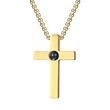 Load image into Gallery viewer, Personalized Memorial Cross Projection gold Necklace on a white background (pendant closer look)

