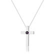 Load image into Gallery viewer, Personalized Memorial Cross Projection silver Necklace on a white background
