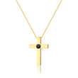 Load image into Gallery viewer, Personalized Memorial Cross Projection gold Necklace on a white background
