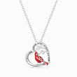 Load image into Gallery viewer, Cardinal Heart Memorial Necklace on a white background
