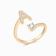 Load image into Gallery viewer, gold To My Daughter Personalized Name Initial Ring on a white background
