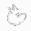Load image into Gallery viewer, silver To My Daughter Personalized Name Initial Ring on a white background
