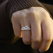 Load image into Gallery viewer, A model wearing To My Daughter The Climb Pave Mountain Ring
