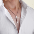 Load image into Gallery viewer, To My Son Pray Through It Cross Necklace worn by a model
