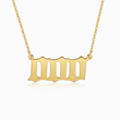 Load image into Gallery viewer, Gold Angel Number 000 Necklace on a white background
