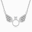 Load image into Gallery viewer, To My Husband in Heaven Angel Wing Silver Necklace ( Pendant closer look)
