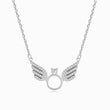 Load image into Gallery viewer, To My Husband in Heaven Angel Wing Silver Necklace on a white background 
