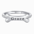Load image into Gallery viewer, Customized Dog Bone Silver Ring isolated on a white background
