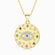 Load image into Gallery viewer, Multicolored Medallion Evil Eye Pendant
