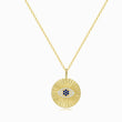 Load image into Gallery viewer, Pleated Medallion Evil Eye Necklace

