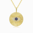 Load image into Gallery viewer, Pleated Medallion Evil Eye Pendant
