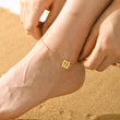 Load image into Gallery viewer, A model wearing a 111 Angel Number Gold Anklet
