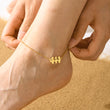 Load image into Gallery viewer, A model wearing a 444 Angel Number Gold Anklet
