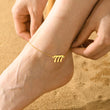Load image into Gallery viewer, A model wearing a 777 Angel Number Gold Anklet

