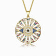 Load image into Gallery viewer, Multicolored Gems Evil Eye Pendant
