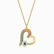Load image into Gallery viewer, Calligraphic Heart Evil Eye Necklace
